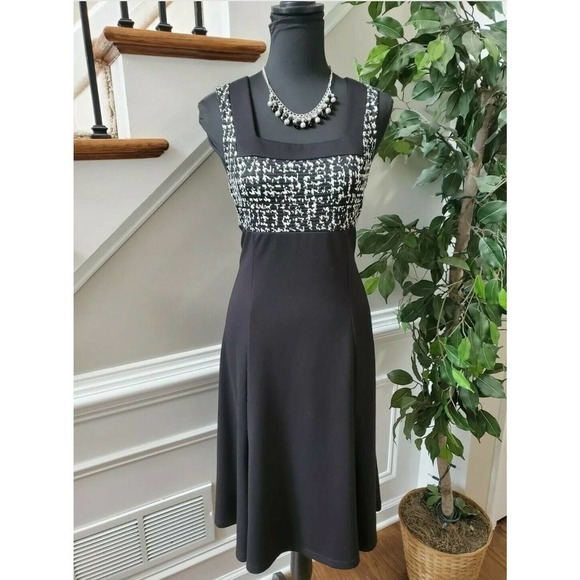 K Studio Women's Black Polyester Blend Sleeveless Square Neck Maxi Dress - Picture 11 of 11